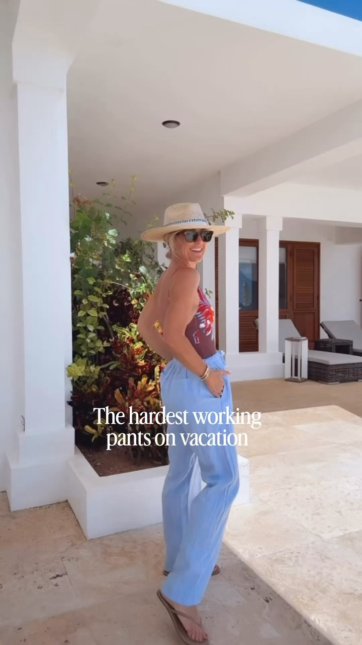 Adore this chic swim combo! These pants go with SO MUCH! And the swim is super flattering. 

Swim: 6 (size up)
Pants: xs
Cover dress: xs

#LTKSwim #LTKTravel #LTKOver40