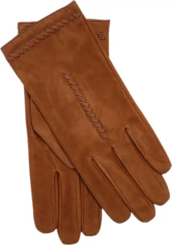Suede Leather Whip Stitch Touch Glove | Nordstrom