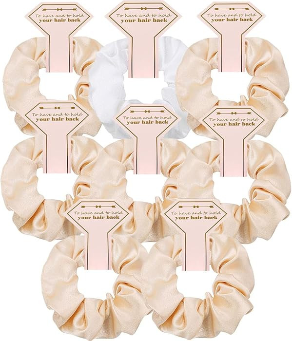 8pcs Satin Bridesmaid Proposal Gifts Hair Ties Hair Scrunchies Bachelorette Party Favors Satin Br... | Amazon (US)