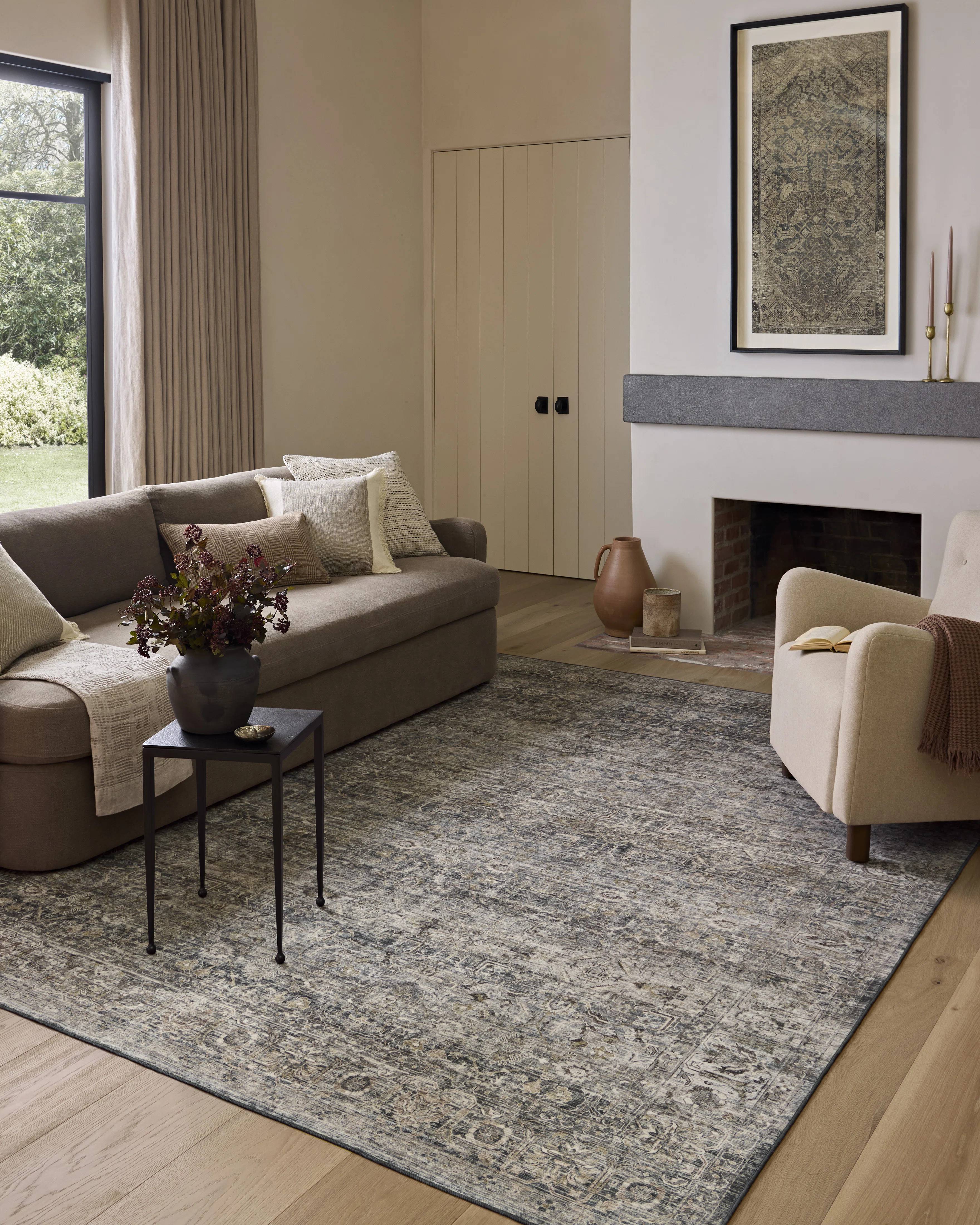 Amber Lewis x Loloi Machine Washable Josie Dove / Gold Area Rug | Wayfair North America