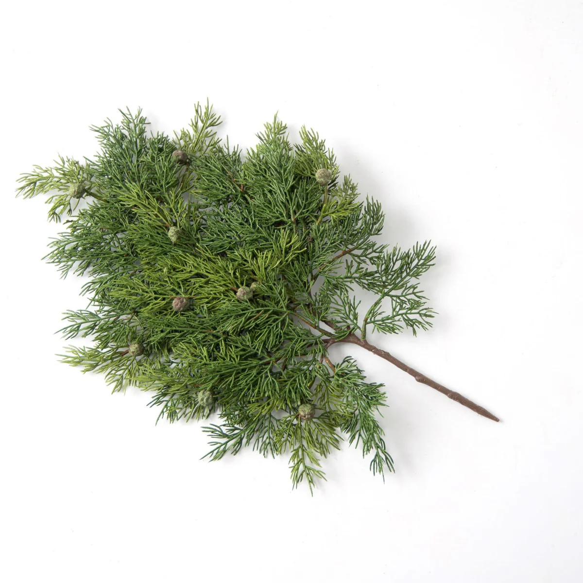 Green Real Touch Juniper Berry Christmas Faux Greenery Large Stem Branch - 23" | Darby Creek Trading