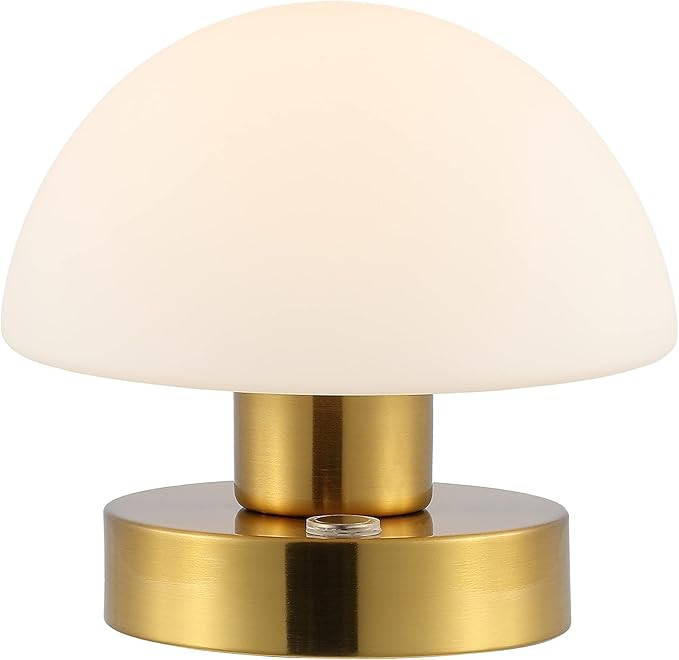 Cordless Portable Battery Operated, Mushroom Accent Light, Frosted Glass Dome Shade, Dimmable Tou... | Amazon (US)