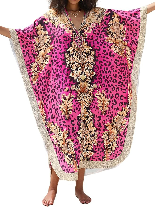 Caftans for Women Beach Cover Up Swimsuit Coverups Swimwear Tropical Dresses 2025 Summer Kaftan D... | Amazon (US)