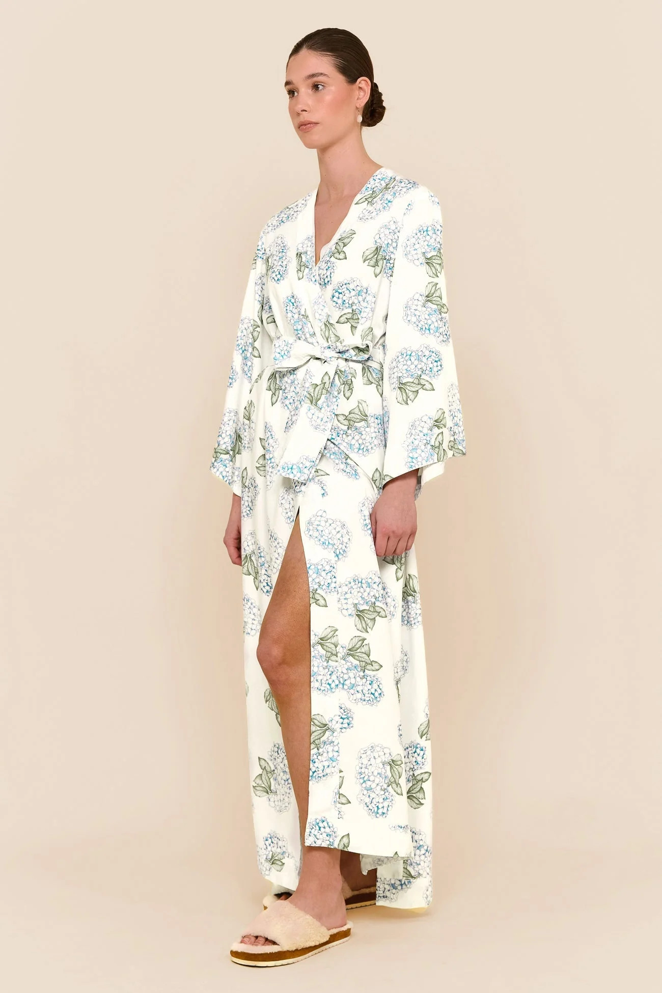 Alice Kimono Robe - Long - Hydrangea Blue | Piyama US