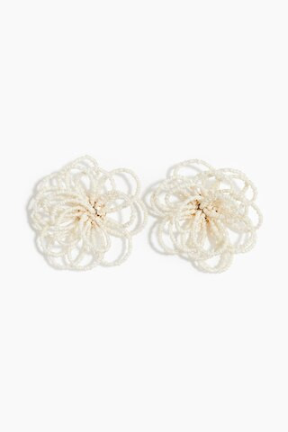 H & M - Glass-bead earrings - White | H&M (UK, MY, IN, SG, PH, TW, HK)