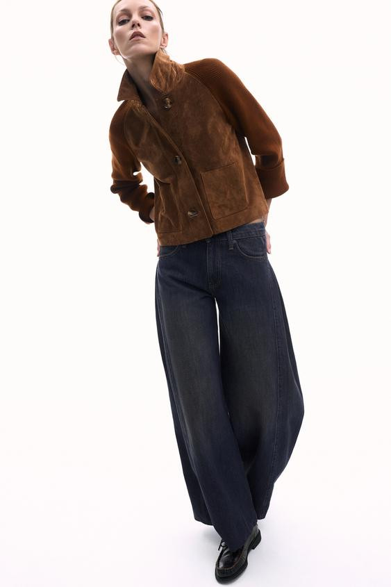 COMBINATION KNIT JACKET 100% LEATHER | Zara US