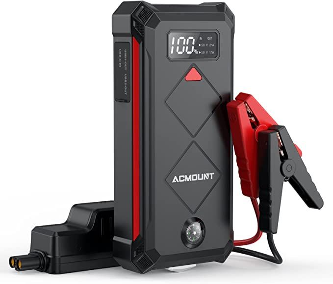 Acmount Car Jump Starter, 2000A Peak 20000mAh Lithium Jump Starter Battery Pack for Up to 9L Gas ... | Amazon (US)