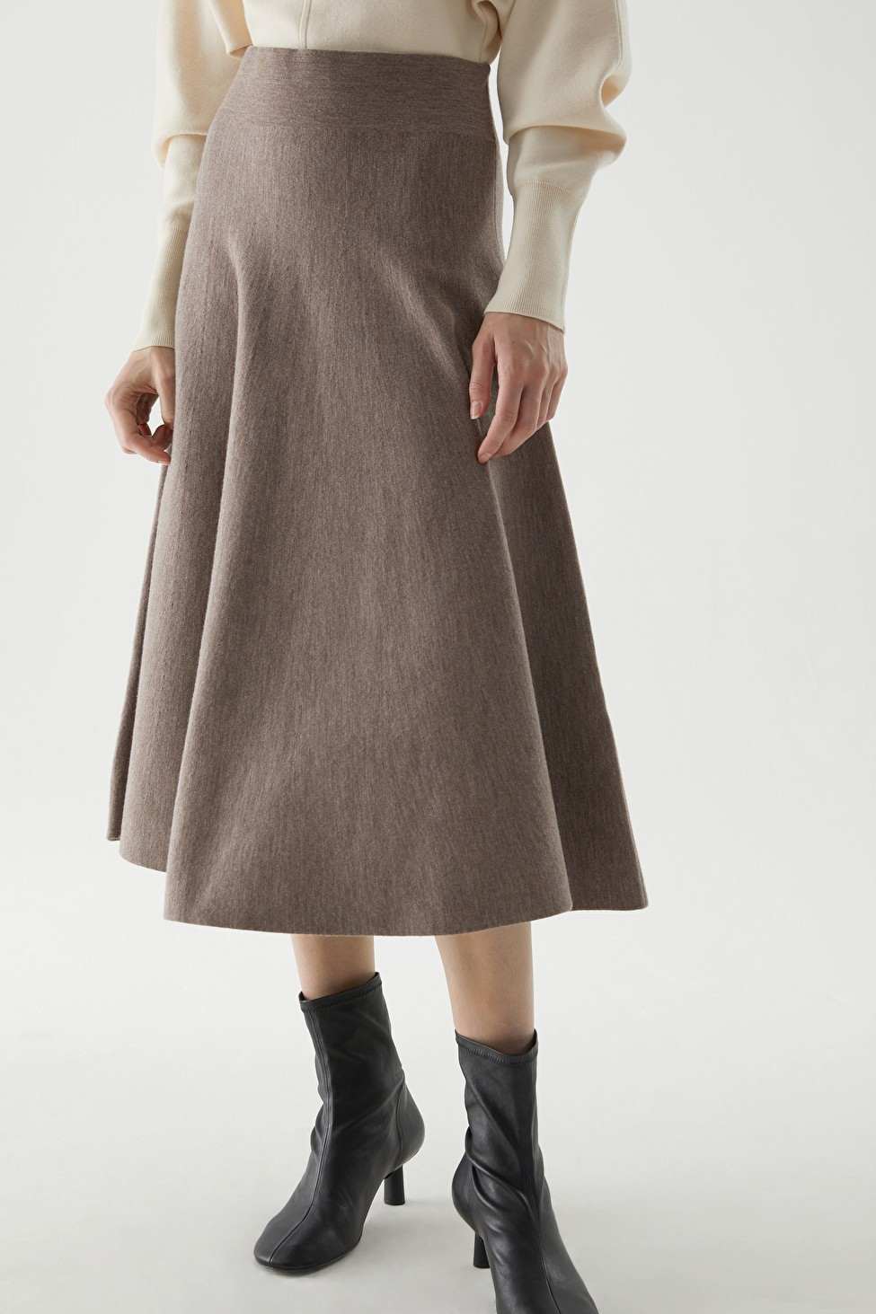 KNITTED MERINO-COTTON SKIRT | COS (US)