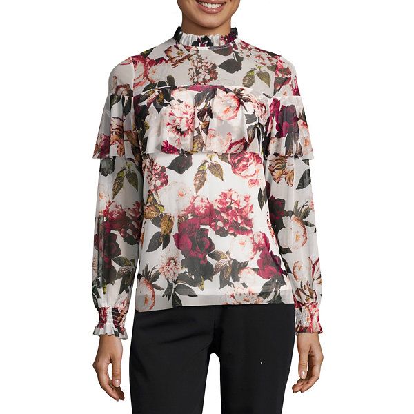 Worthington Long Sleeve Ruffle Blouse - JCPenney | JCPenney