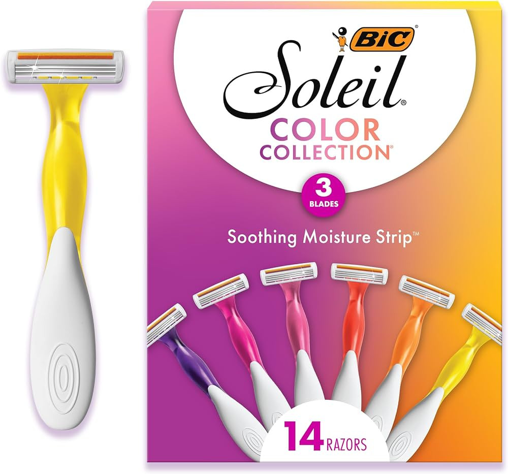 BIC Soleil 3 Colors Women's Disposable 3-Blade Razors, Aloe Vera Strip, College Dorm Room Essenti... | Amazon (US)
