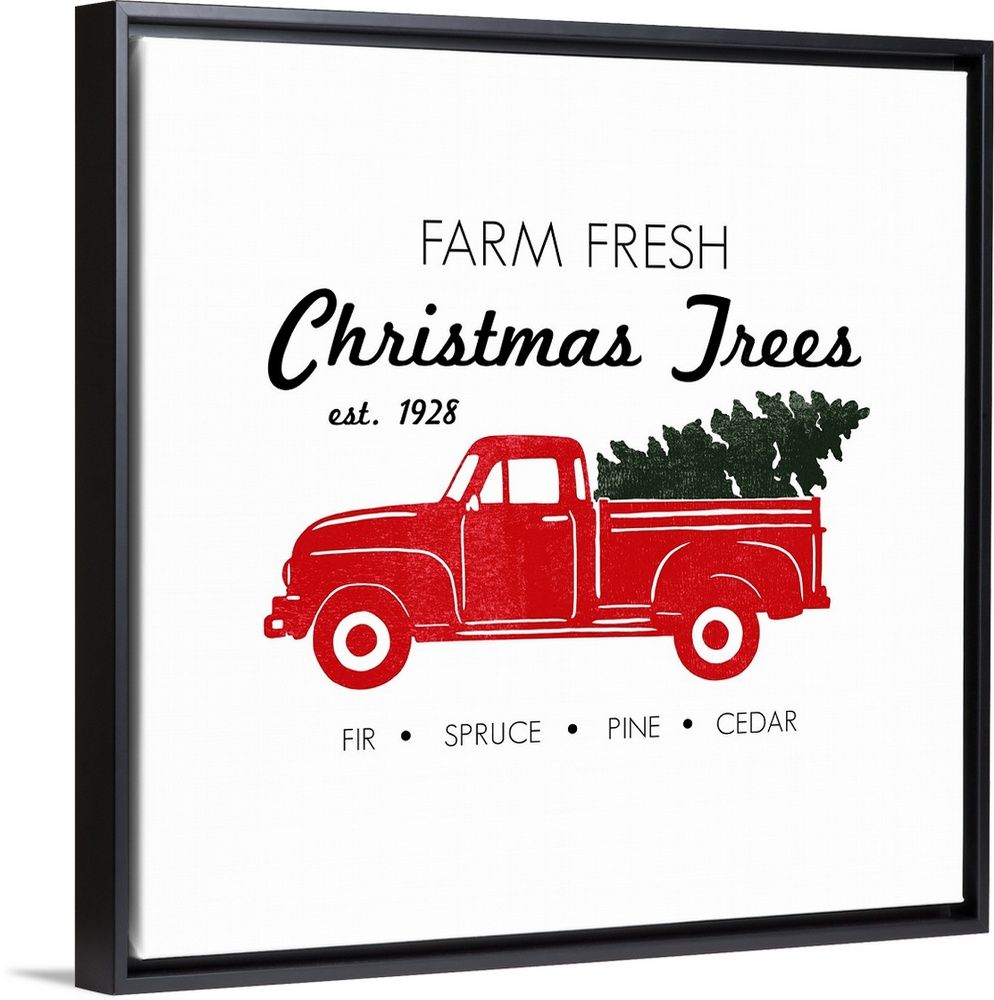 My Texas House - Christmas Tree Farm Framed Canvas Wall Art - 16x16 - Walmart.com | Walmart (US)