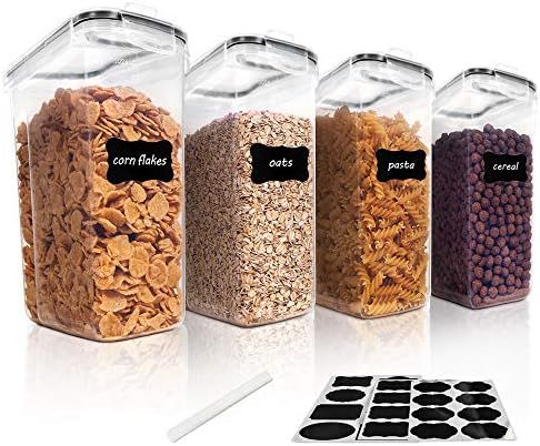 Vtopmart Cereal Storage Container Set, BPA Free Plastic Airtight Food Storage Containers 135.2 fl... | Amazon (US)