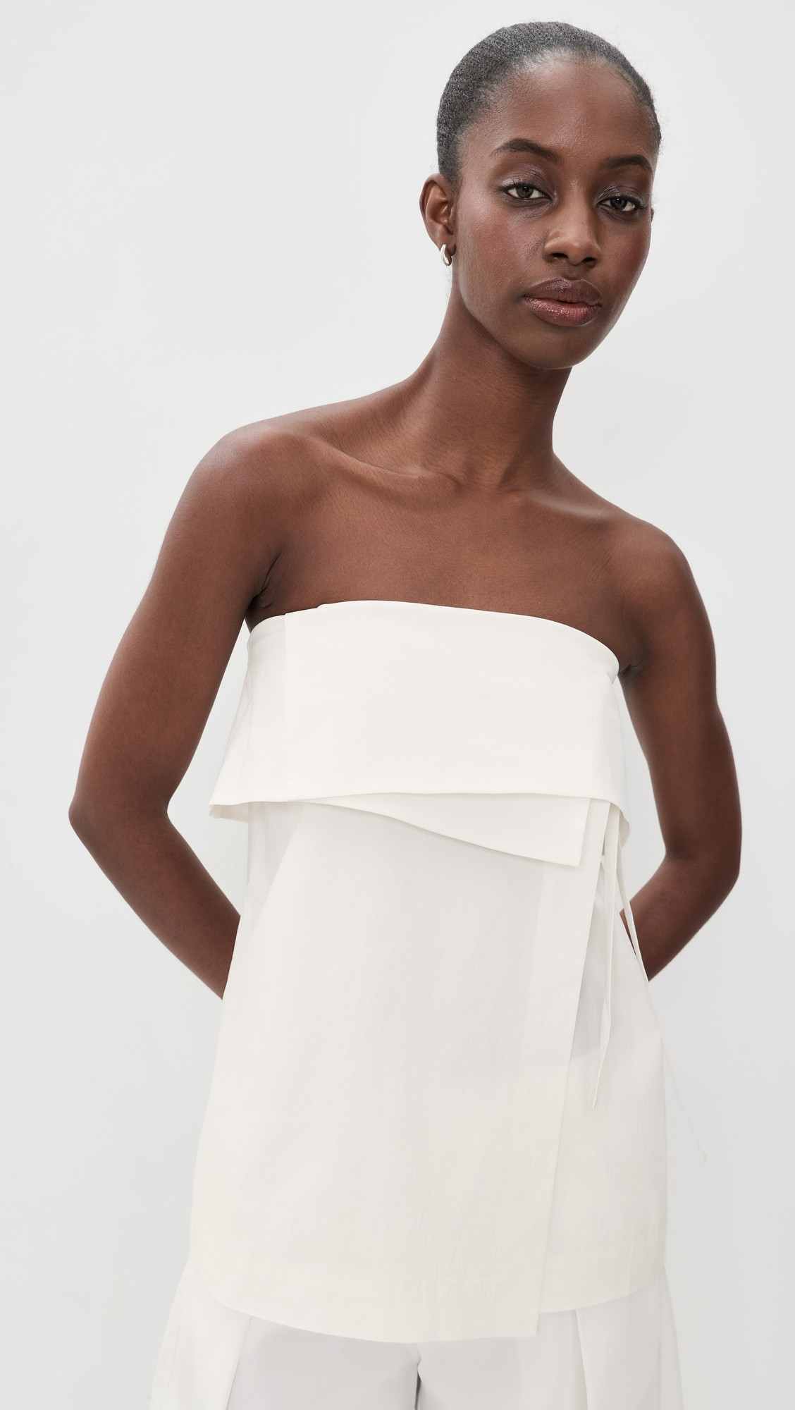 St. Agni Strapless Wrap Top Off White L | Shopbop