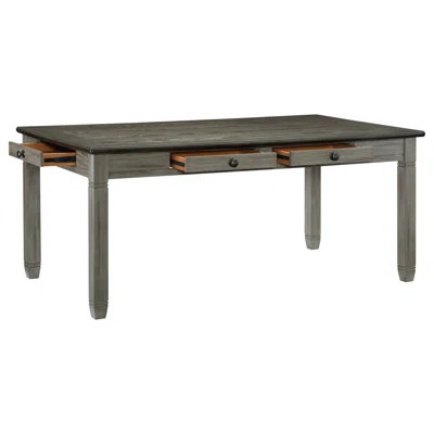 Casual Dining Two-Tone Finish Dining Table Of 6 Drawers Rectangular Shape Wooden Furniture | Wayfair North America