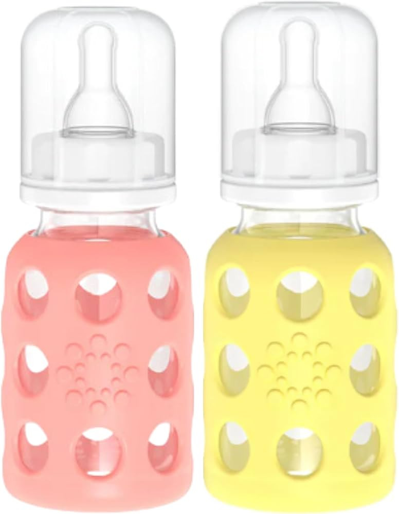 Lifefactory 4oz Glass Baby Bottle 2pk - Banana/Cantaloupe | Amazon (US)