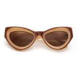 SA106 Womens Mod Chunky Thick Plastic Vintage Cat Eye Sunglasses - Beige Brown Frame / Brown Lens | Walmart (US)