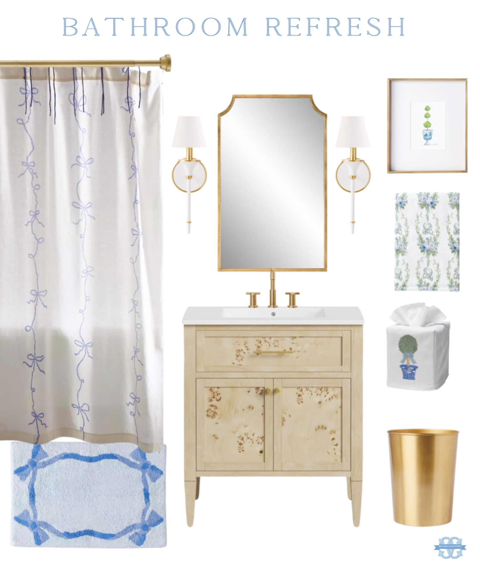 Grandmillennial bathroom refresh🩵🛁

Home Decor, Bathroom Decor, Shower Curtain, Vanity, Mirror, Bathroom Accessories 

#LTKhome