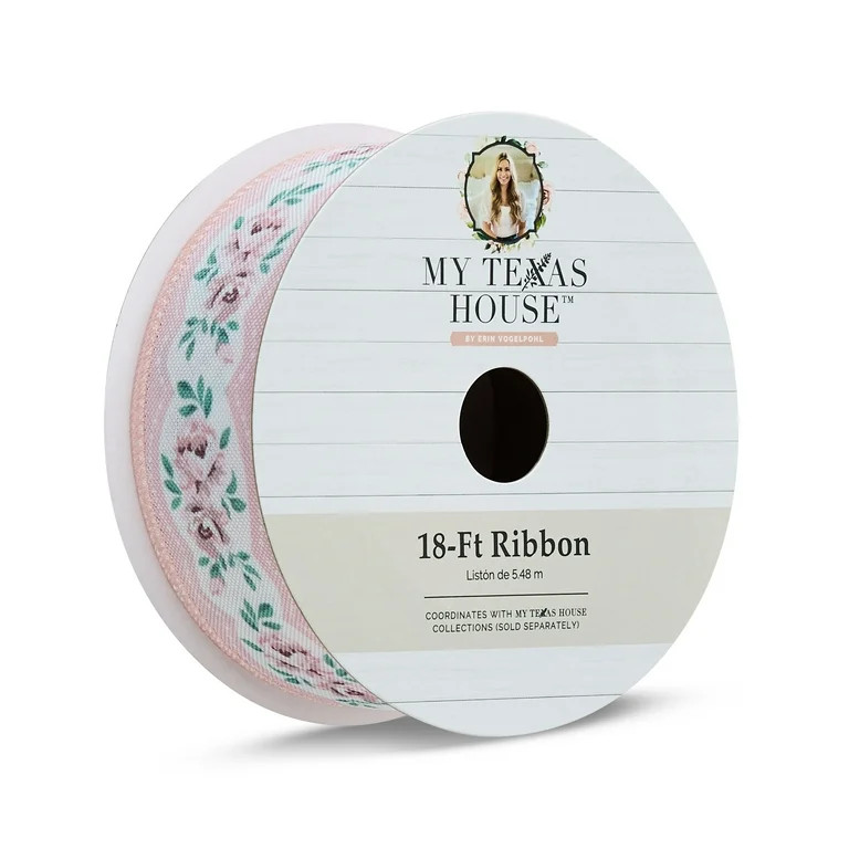 My Texas House Pink Floral Easter Ribbon, 18 ft | Walmart (US)