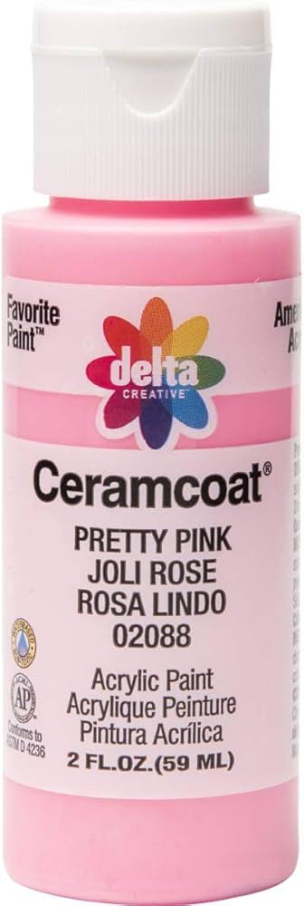 Delta Creative Ceramcoat Acrylic Paint in Assorted Colors (2 oz), 2088, Pretty Pink | Amazon (US)