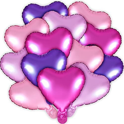 Civaner 50 Pieces Heart Balloons Valentines Day 10 Inches Foil Heart Balloons for Birthday Specia... | Amazon (US)