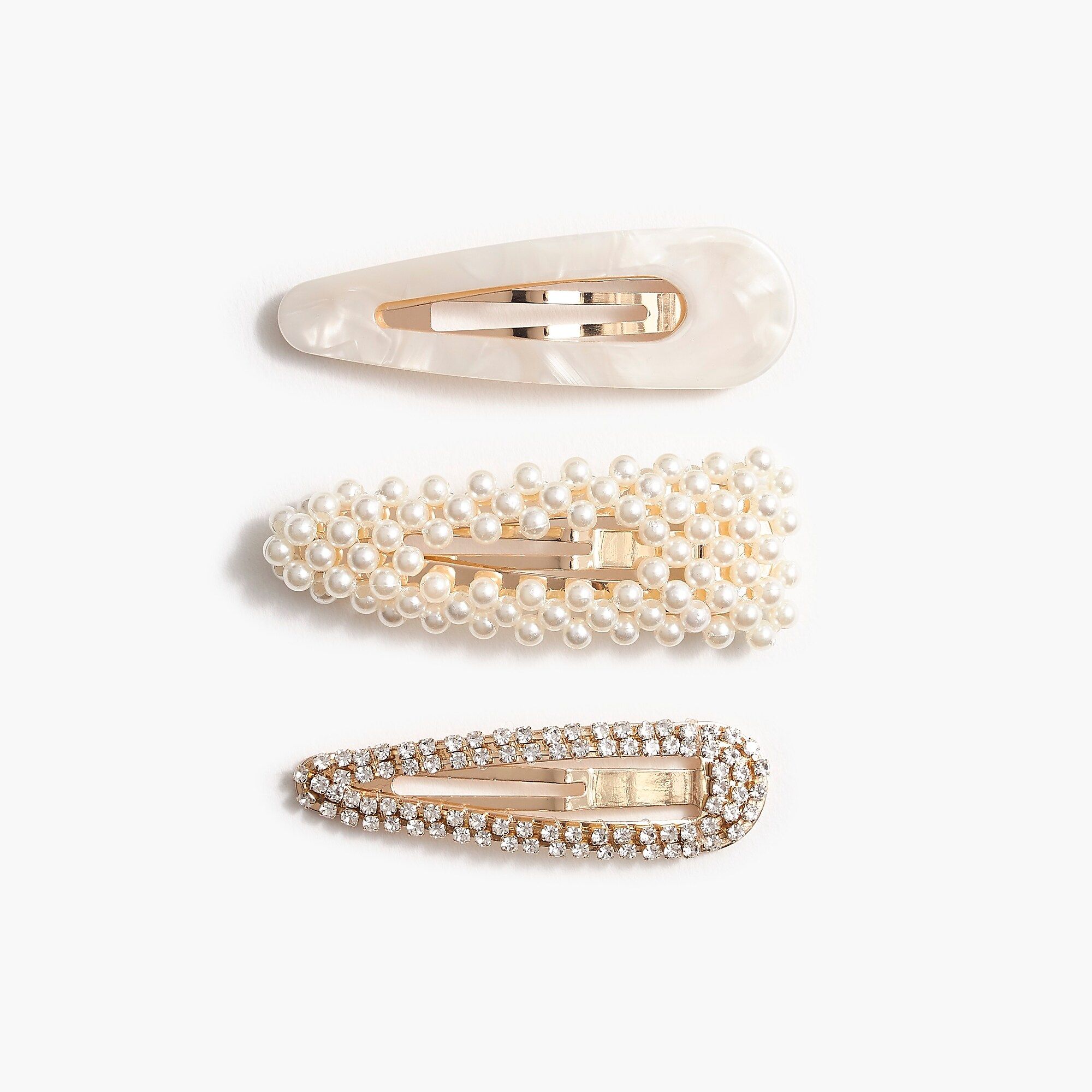 Pearl and crystal hair clip set | J.Crew Factory