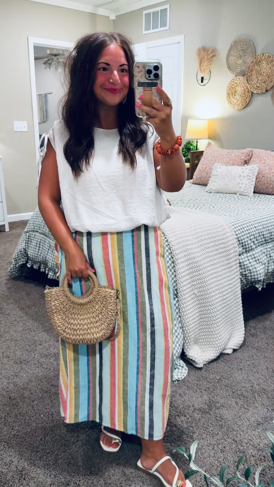 Loving this striped skirt from Target! It’s giving back to school vibes!

sandals: fit a tad oversized // wearing a 5
maxi skirt: fits oversized // wearing a large
tank: fits oversized // wearing a large