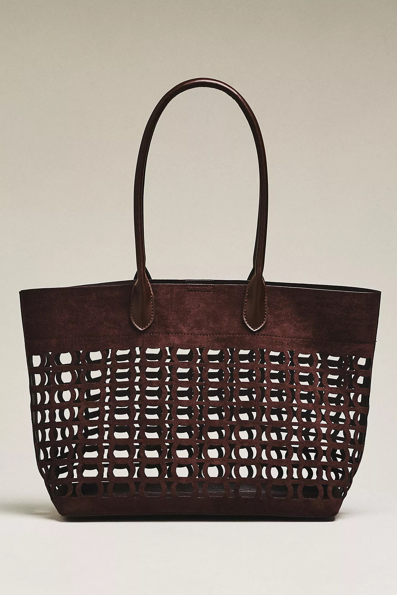 By Anthropologie Perforated Slouchy Faux Suede Tote | Anthropologie (US)