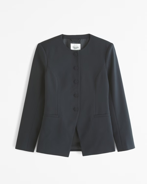 Collarless Blazer | Abercrombie & Fitch (UK)