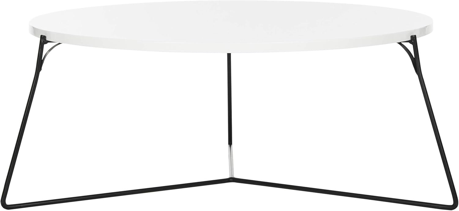 Safavieh Home Collection Mae Modern White Lacquer Round Coffee Table | Amazon (US)