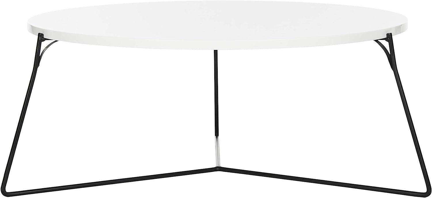Safavieh Home Collection Mae Modern White Lacquer Round Coffee Table | Amazon (US)