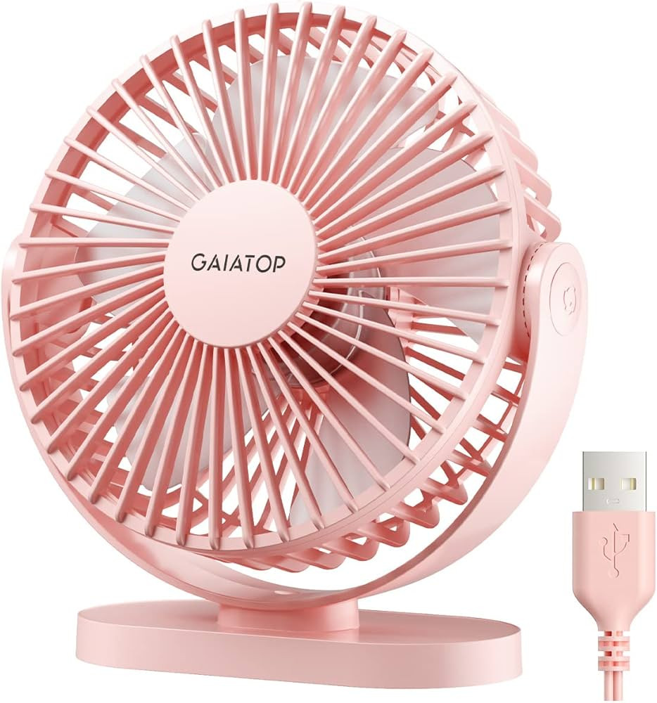 Gaiatop USB Desk Fan, 5.5 Inch Small Quiet Powerful 3 Speeds 90° Rotate, Personal Mini Portable ... | Amazon (US)