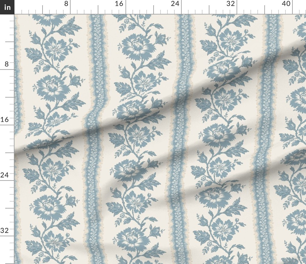 Alexandra Damask French Blue Fabric | Spoonflower | Spoonflower