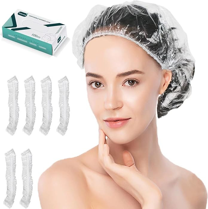 Disposable Shower Caps - 100PCS Shower Cap Tobvory Waterproof Plastic Shower Cap For Women Men Fo... | Amazon (US)