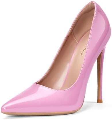 GENSHUO Women's 4.7 Inch Pumps Pointy Toe Stiletto Sexy High Heels Work Party Wedding Shoes | Amazon (US)