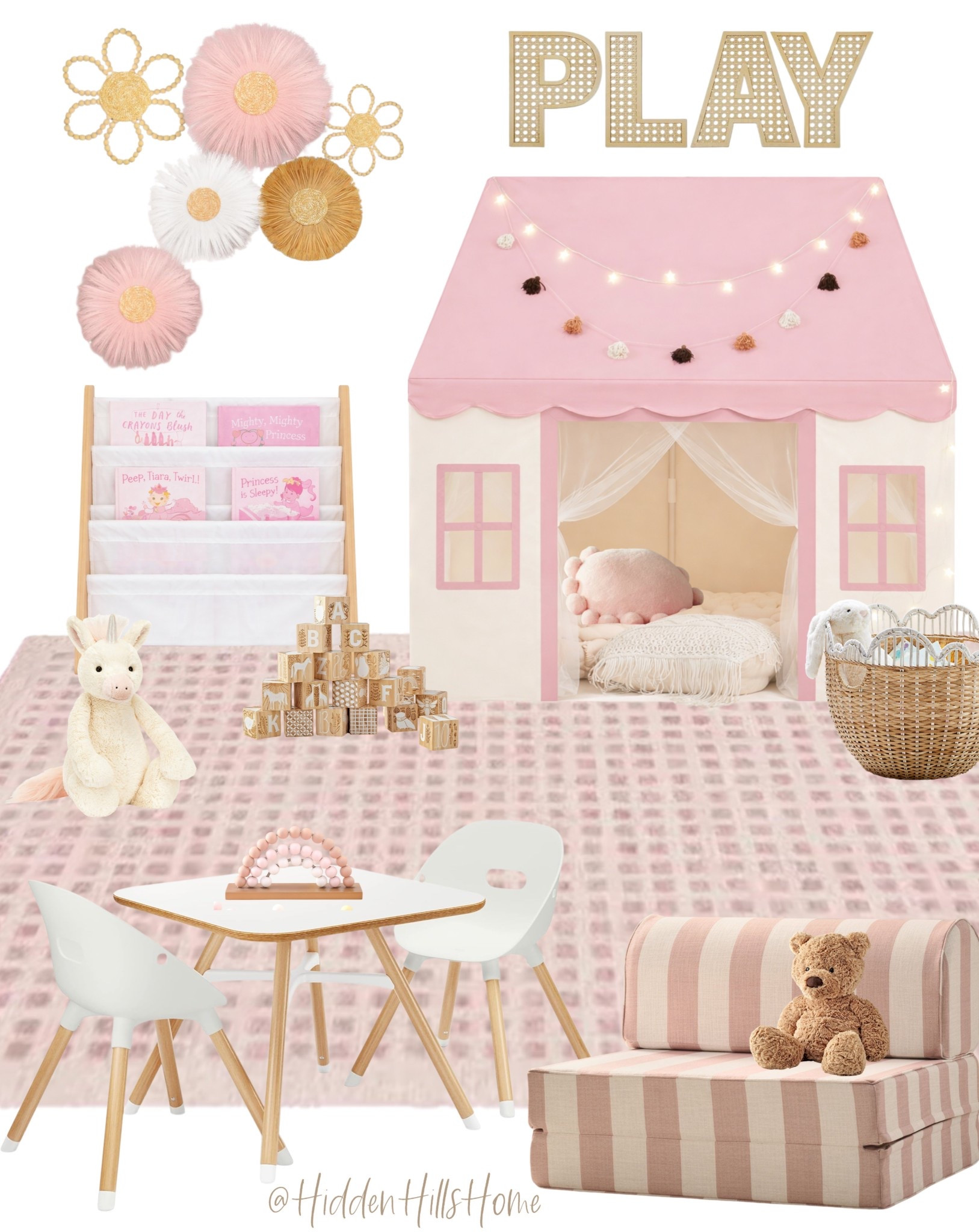 Playroom decor ideas, little girls play room, play tent, pink playroom decor, toddler room, girls room, play table, book shelf 

#LTKKids #LTKHome #LTKSaleAlert