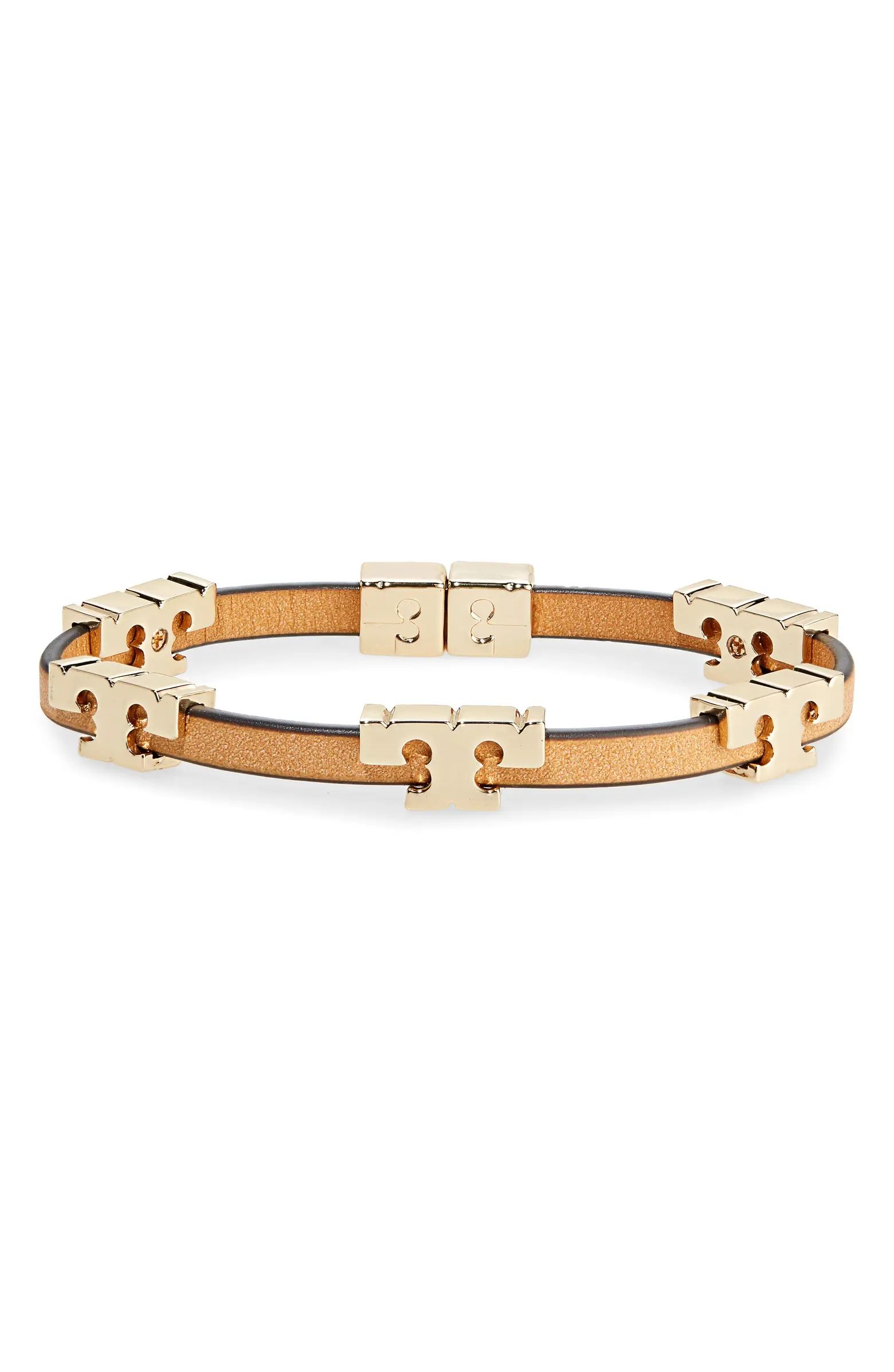 Tory Burch Serif-T Croc-Embossed Leather Single Wrap Bracelet | Nordstrom | Nordstrom