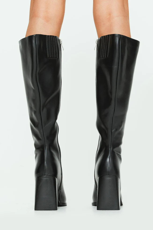 Renzo Knee High Boots Black | Princess Polly US