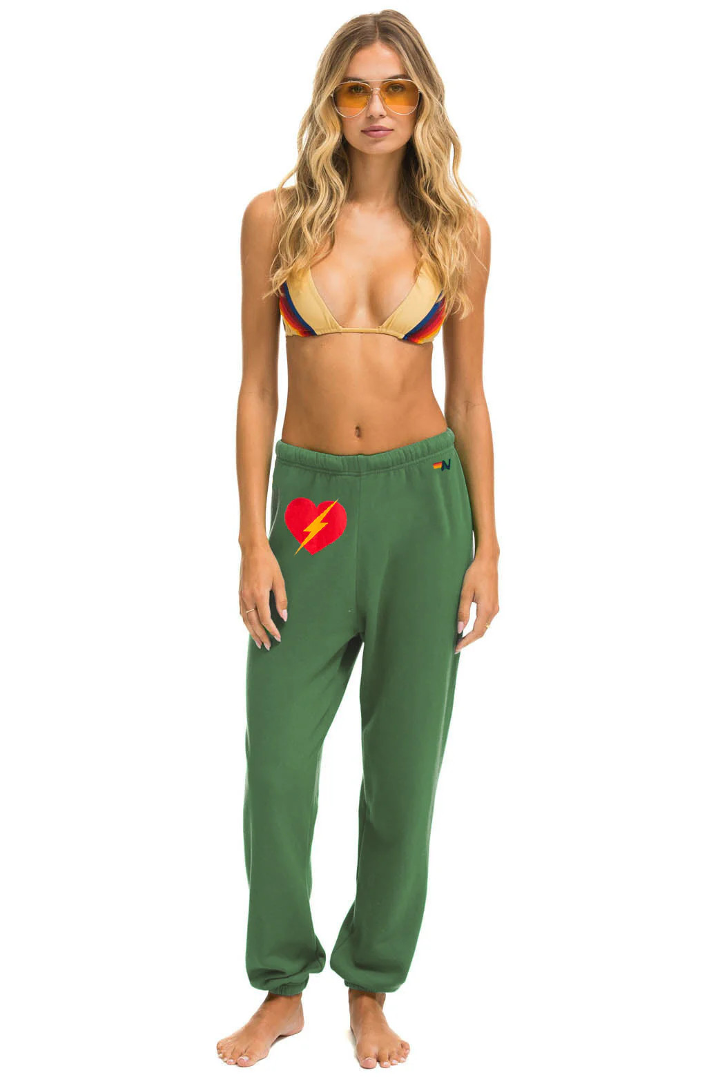 BOLT HEART SWEATPANTS - PALM | Aviator Nation