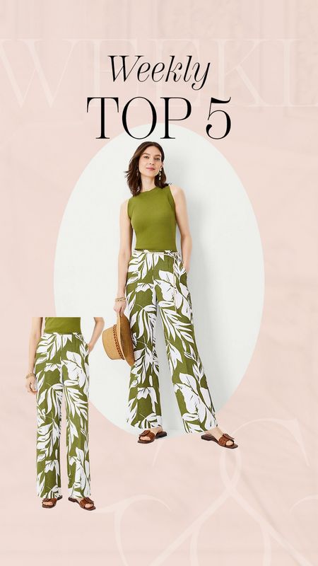 Weekly top 5
Palm print pants
Ann taylor pants
Summer pants
Travel outfit
Vacation outfit
Summer style

#LTKunder100 #LTKunder50 #LTKFind