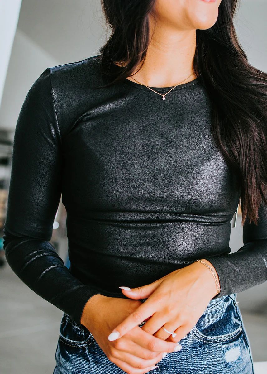 Roxi Faux Leather Bodysuit | Lauriebelles