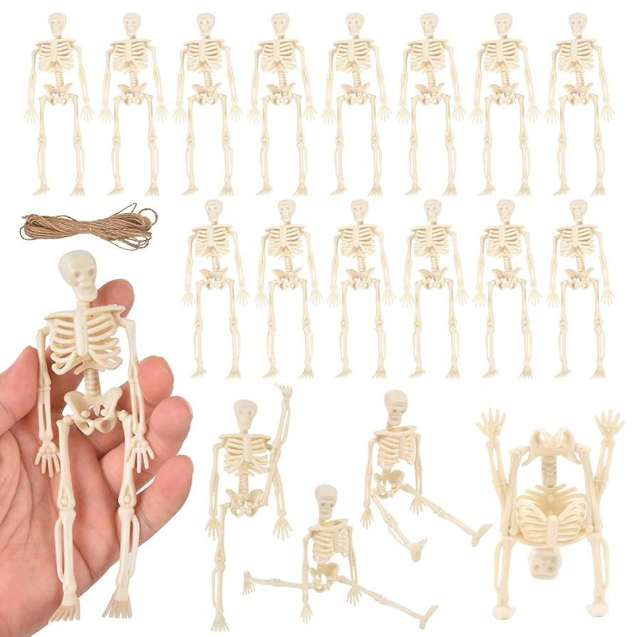 18 Pcs Mini Skeleton Figurines Halloween Decorations - 6" Mini Skeletons Figure for Halloween Dec... | Amazon (US)