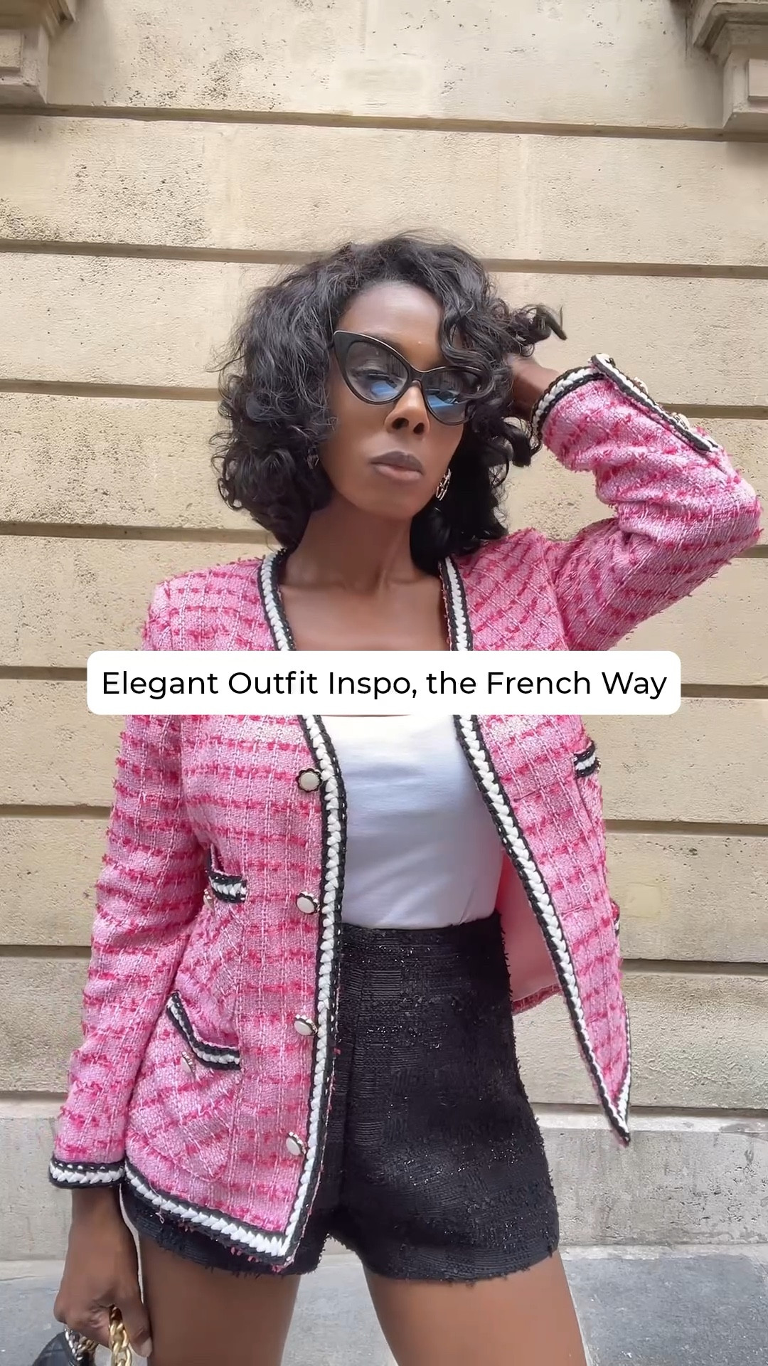 Summer tweeds are always in style, and part of every Parisian’s wardrobe. Today I styled this pink tweed jacket by Sister Jane with a pair of lightweight, black tweed shorts. I added a white camisole from Uniqlo to make it less formal, a pair of Chanel sling backs, and a black Chanel 19 bag. 

This outfit screams cruise collection. It is classy, effortless, and very chic. The perfect  choice for a lunch date, a leisurely afternoon, or sipping a glass of wine at the water’s edge, you’ll be sure to turn heads in this ensemble. This items will enhance any wardrobe.



#LTKSummerEdit #LTKU #LTKStyleTip