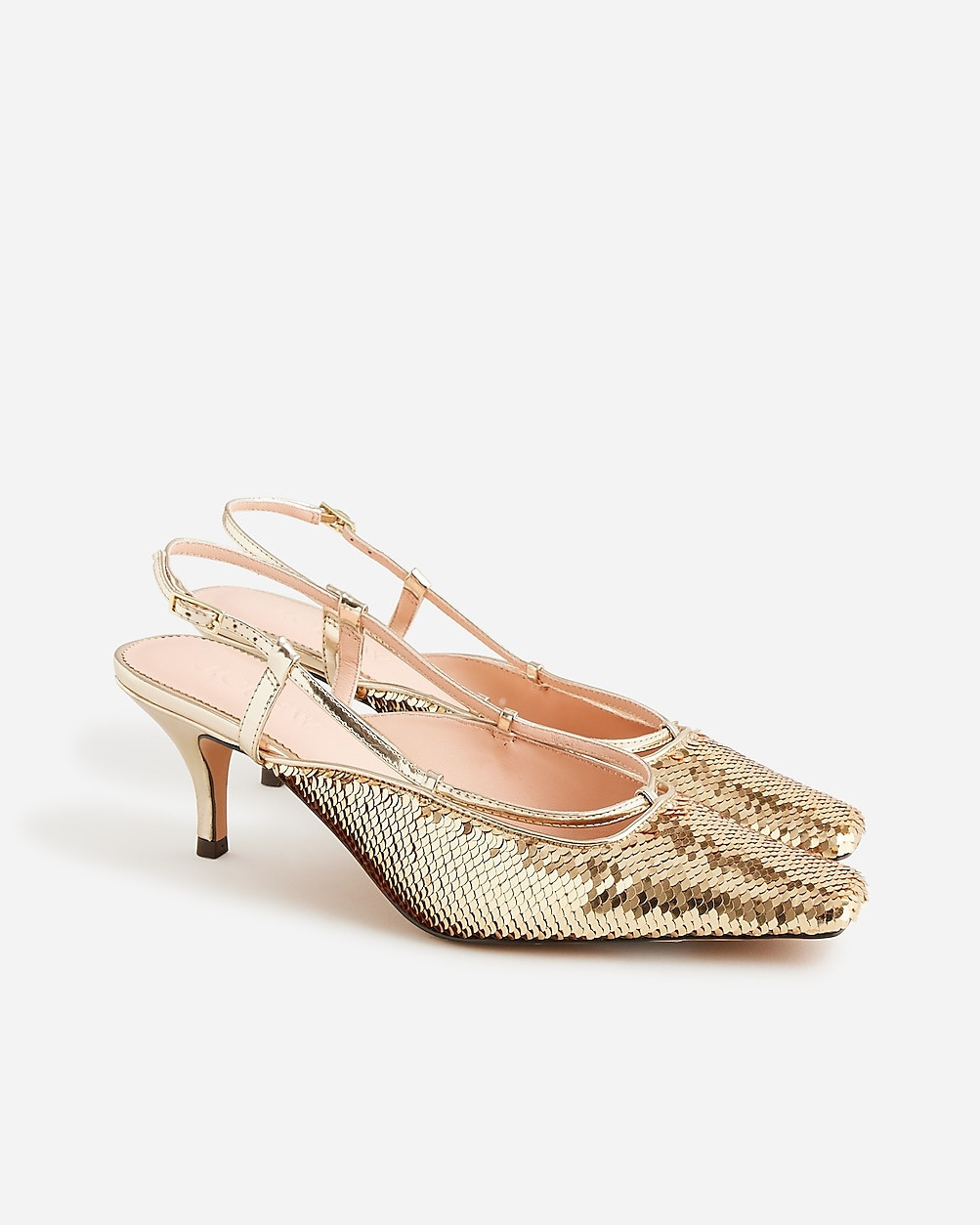Leona slingback heels with paillettes | J. Crew US