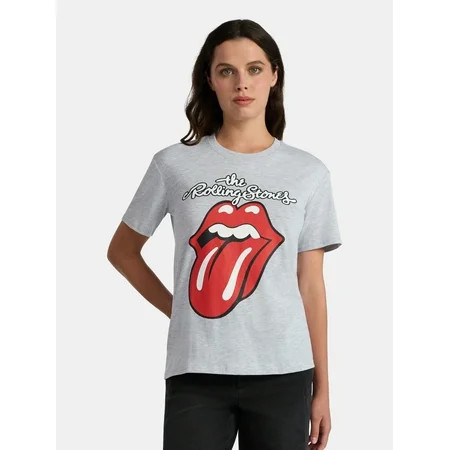The Rolling Stones Women s Graphic Tee with Short Sleeves Sizes XXS–XXL | Walmart (US)