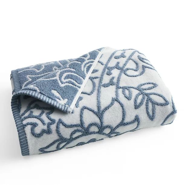 Blue Linen Bath Towel, Sheared Paisley, Better Homes & Gardens Towel Collection - Walmart.com | Walmart (US)