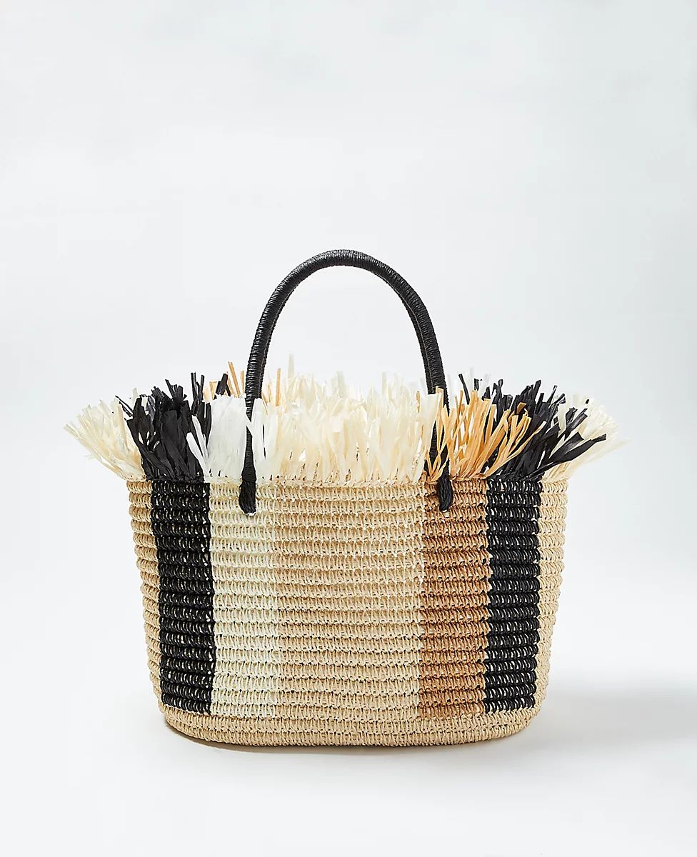 Colorblock Straw Tote | Ann Taylor (US)