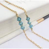 Gold Glasses Chain, Blue Crystal Eyeglass Indicolite Holder Necklace, Reading Pretty Gift Simple | Etsy (US)