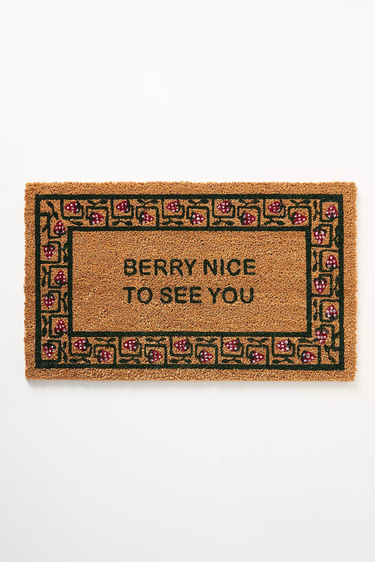Strawberry Border Coir Printed Doormat | Anthropologie (US)