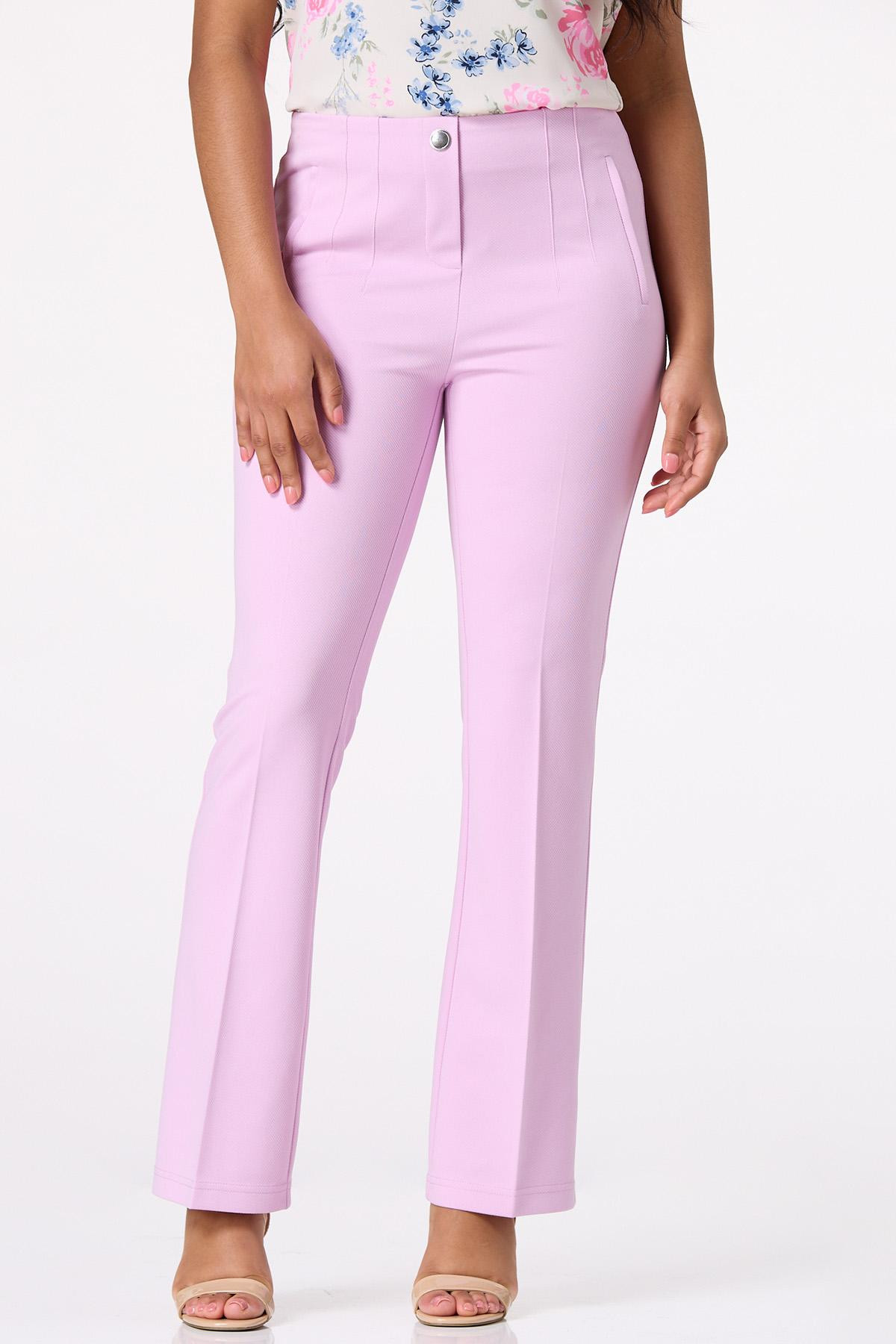 Lavender Twill Ribbed Flare Pants | Cato Fashions