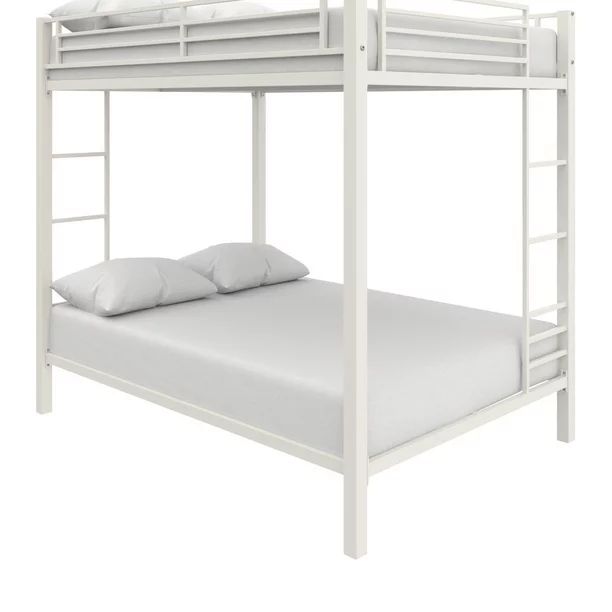 DHP Full over Full Bunk Bed for Kids, Metal Frame with Ladder, White | Walmart (US)